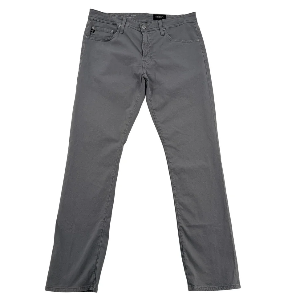 AG Adriano Goldschmied Men 34x32  Everett Slim Straight Grey Pants 1794SUDGTGY